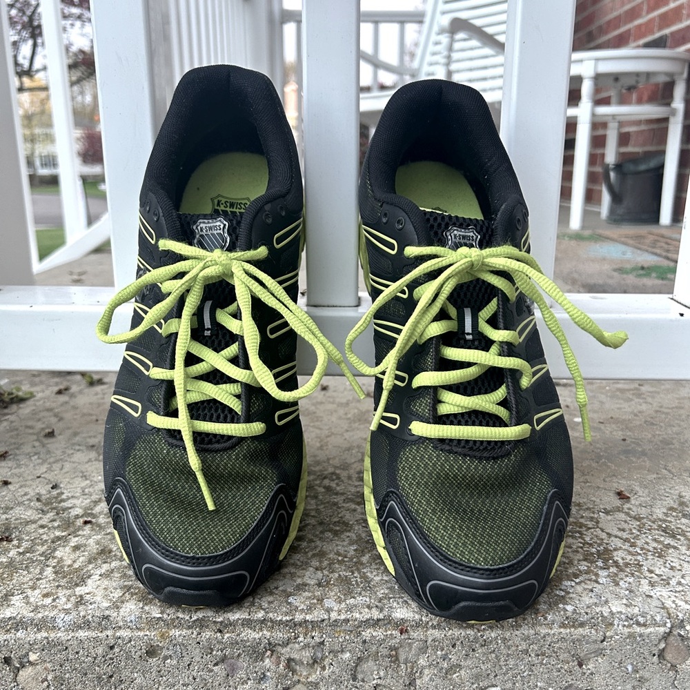 K-Swiss Black and Green Athletic Shoes